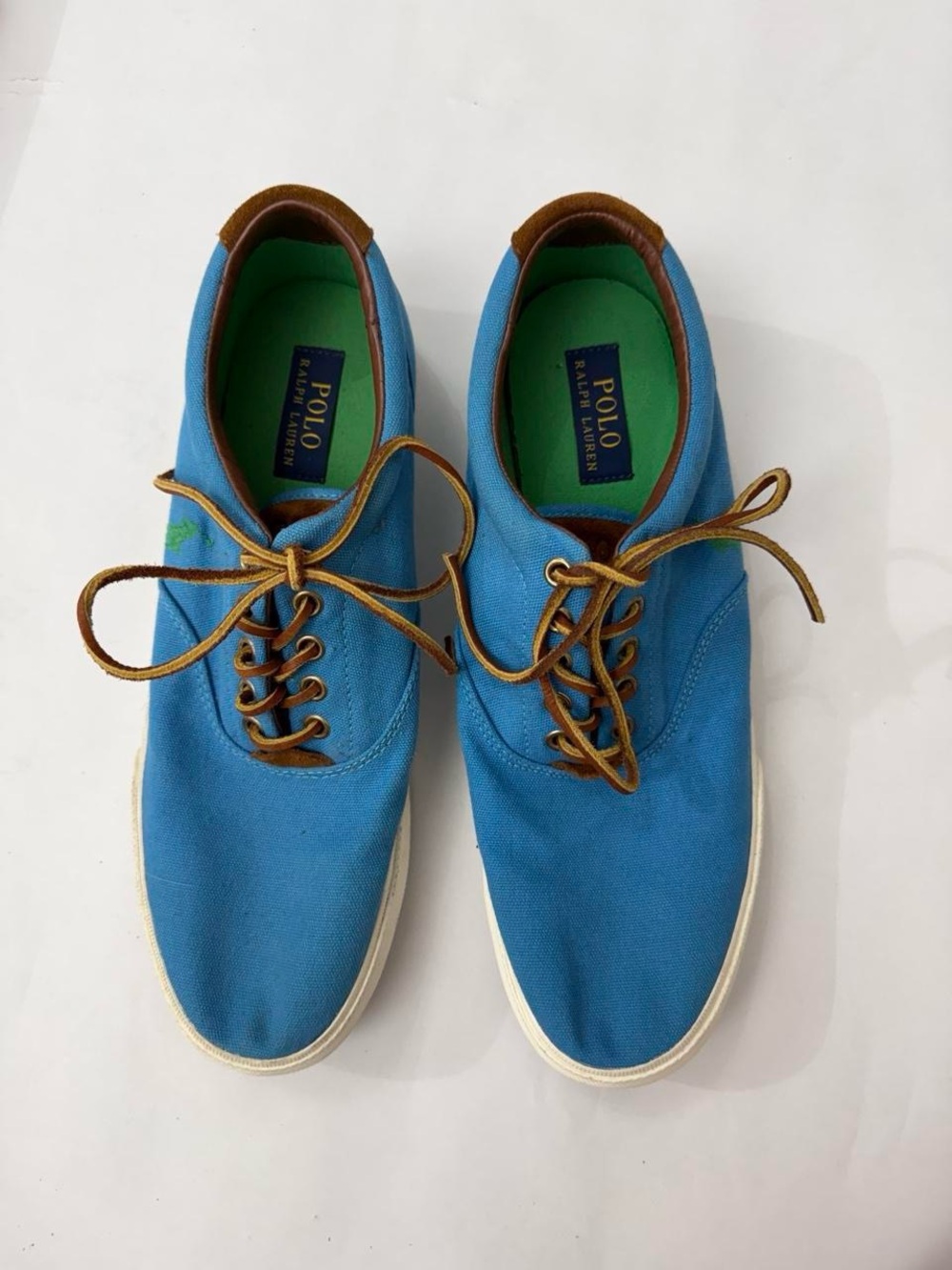 Polo Ralph Lauren Men's Vaughn Blue Canvas Sneakers Size 11D